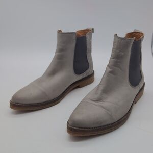 Bianco Sz 35 Portugal Gray Leather Chelsea Boots